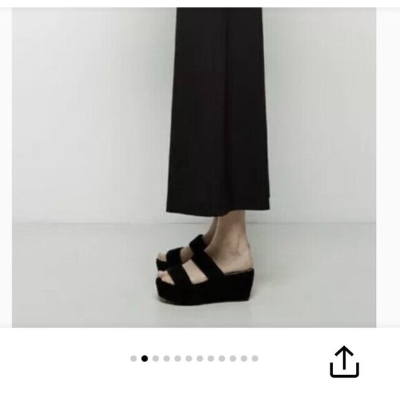 Robert Clergerie Black Suede Frazzia Wedge Heel - Picture 6 of 6